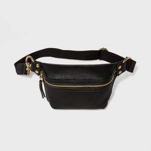 Black designer fanny pack bag